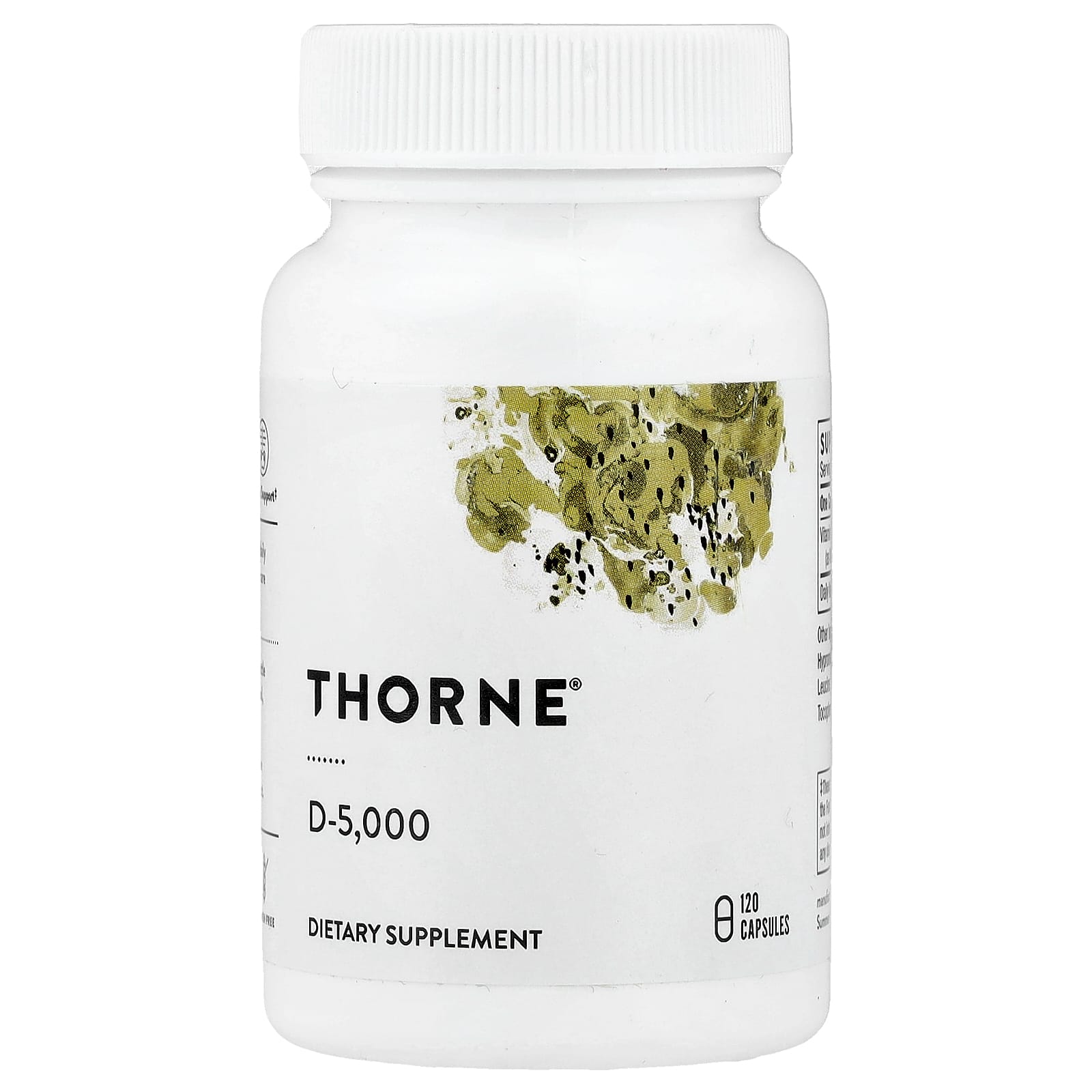 Thorne Research, Vitamin D-5,000, NSF Certified for Sport, 120 Capsules UPC 693749015642 | HiLife Vitamins